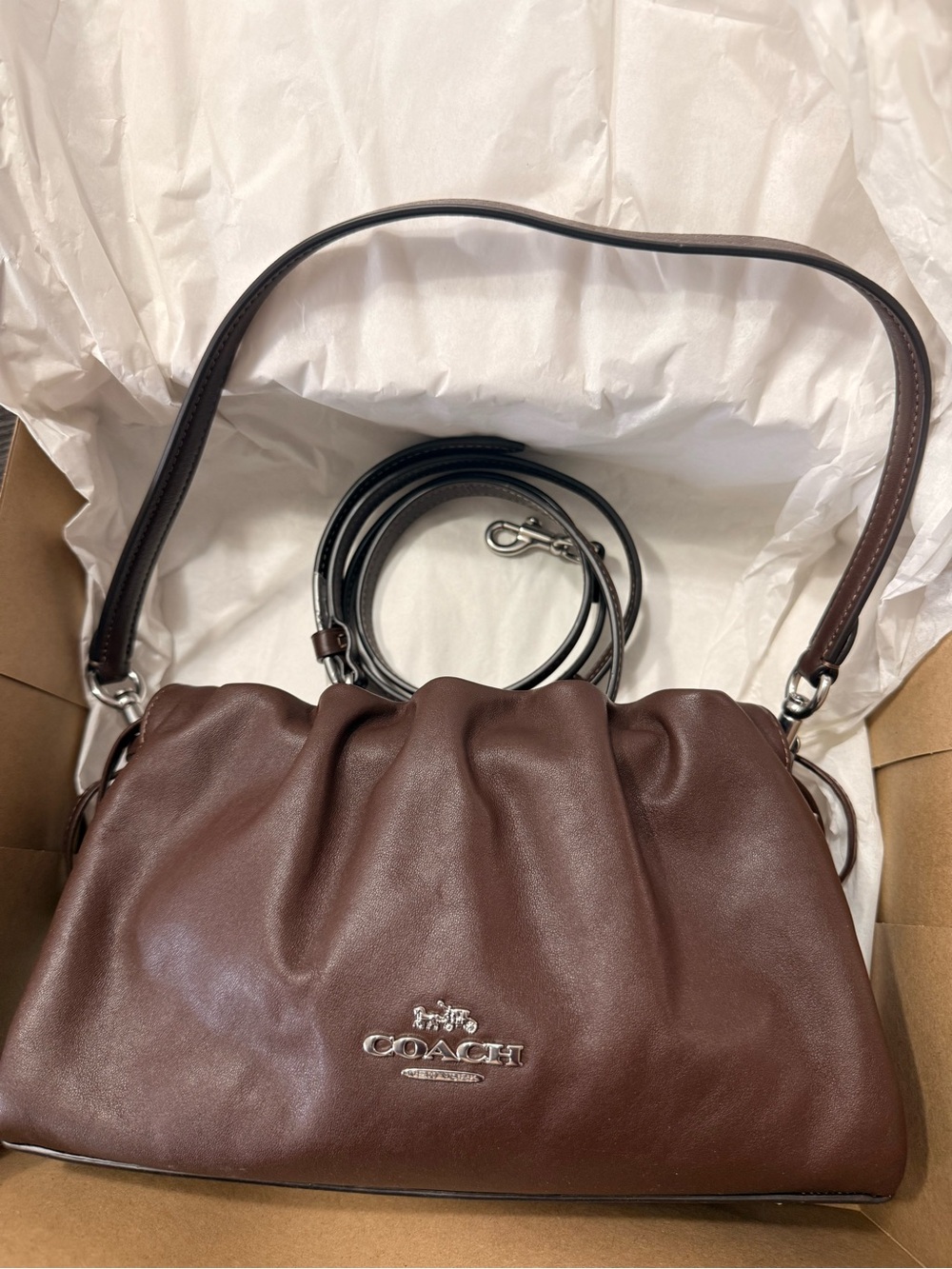 Coach Faye Shoulder Bag In Maple with Silver (New With Tags) - Picture 10 of 10